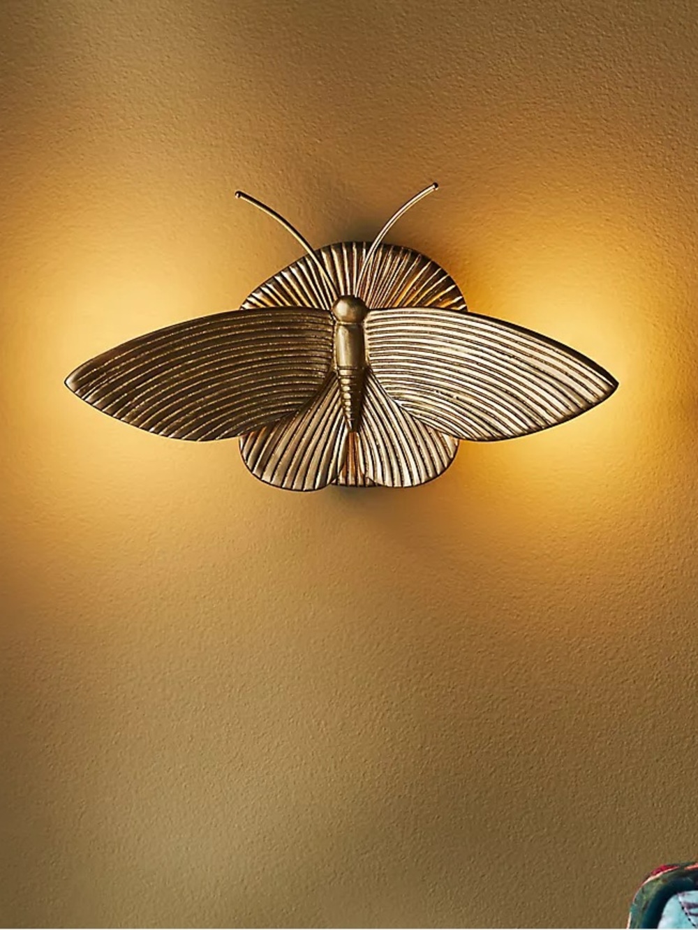 Anthropologie Luna Metal Moth Sconce Wall Light